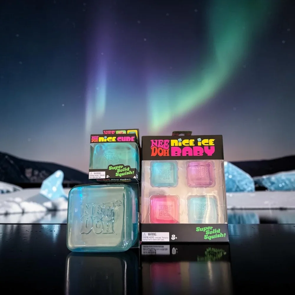 3 Schylling NeeDoh Nice Berg, Cube, Nice Ice Baby